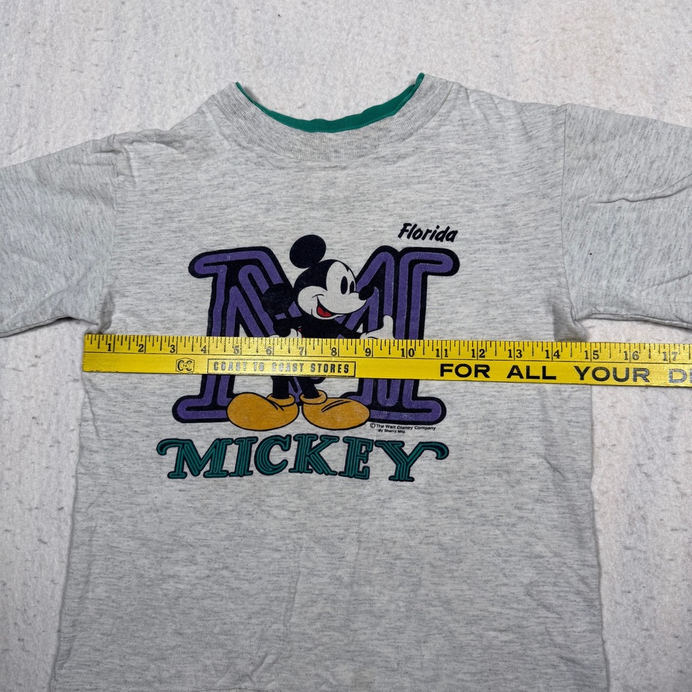 Vintage Sherry's Best Mickey Mouse Florida T Shirt Gray Kids 10/12 Made in USA